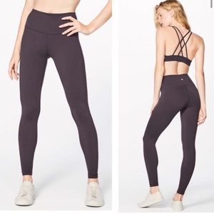 Lululemon Wunder Under Pelt Burgundy Full On Luon High Rise Leggings